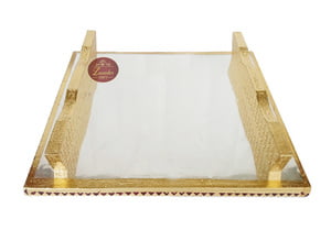 Peacock Designed Wooden Handmade Rajwadi Chowki (18"X12"X3")-G.M.